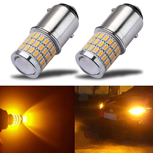 Product Cover iBrightstar Newest 9-30V Super Bright Low Power 1157 2057 2357 7528 BAY15D LED Bulbs with Projector replacement for Turn Signal Lights,Amber Yellow