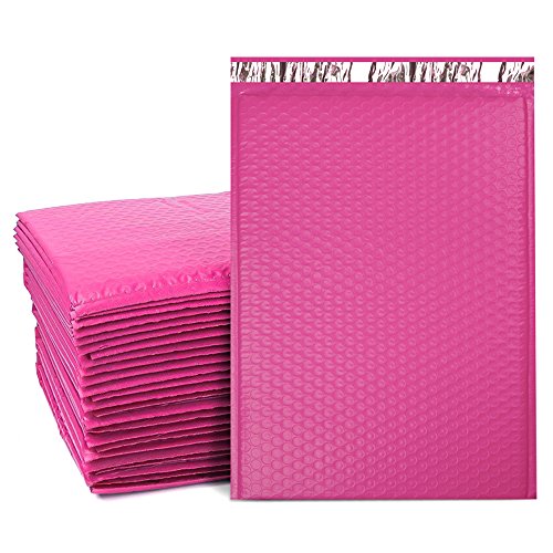 Product Cover UCGOU 10.5x16 Inch Poly Bubble Mailer Pink Self Seal Padded Envelopes Waterproof and Tear-Proof Postal Bags Pack of 25