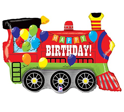 Product Cover Burton & Burton Birthday Party Train Engine Shape Toy Foil Balloon, 37