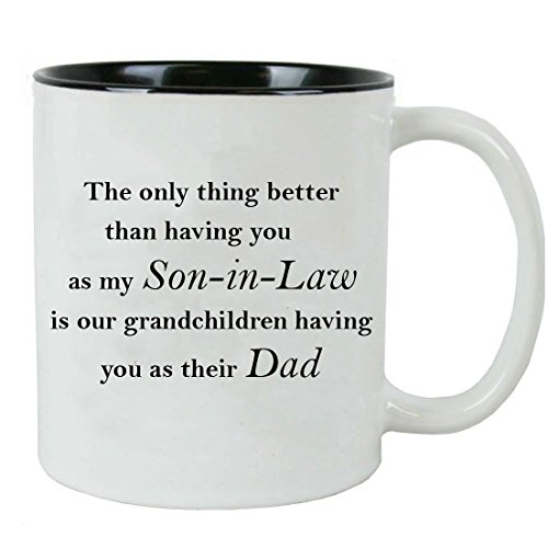 Product Cover Only thing better than having you as my son-in-law is our grandchildren having you as their dad - Ceramic Mug (Black) with Gift Box