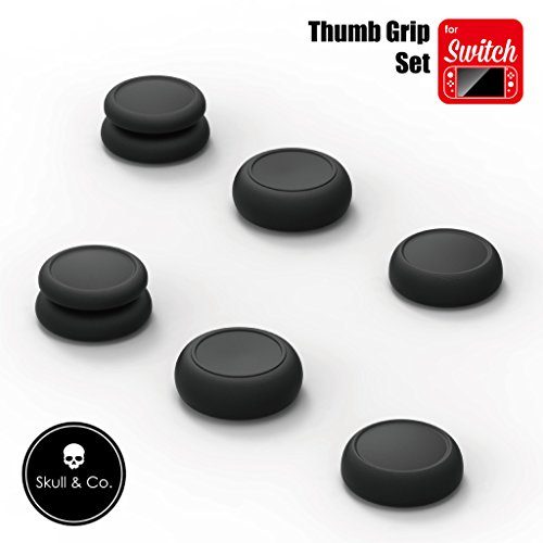 Product Cover Skull & Co. Skin, CQC and FPS Thumb Grips Set Joystick Cap, Black, Size No Size