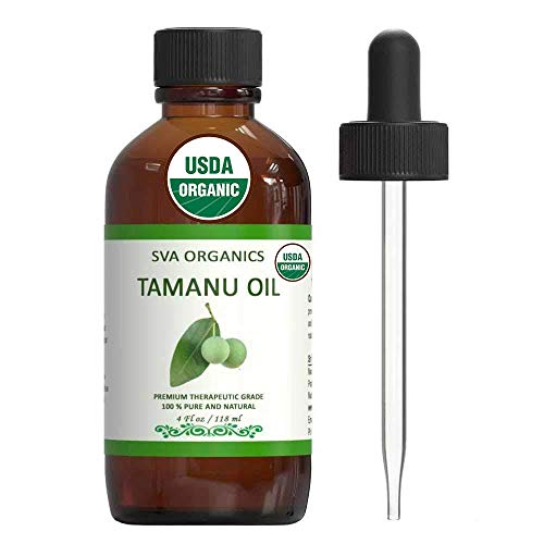Product Cover USDA Certified Organic Tamanu Oil Cold Pressed 4 Oz (118 ML) - 100% Pure Natural Premium Grade by SVA Organics - Unrefined Aromatic, Perfect for Hair Skin, Face and Skin Natural Traditional Oil