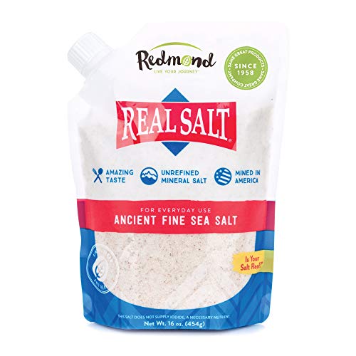 Product Cover Redmond Real Salt - Ancient Fine Sea Salt, Unrefined Mineral Salt, 16 Ounce Pouch (1 Pack)