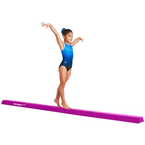 Product Cover Springee 10ft Balance Beam - Extra Firm - Suede Folding Gymnastics Beam for Home - Purple