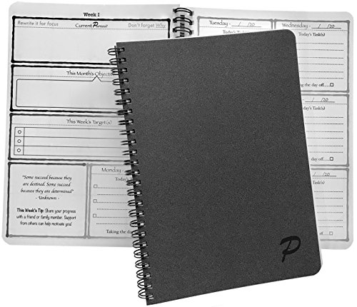 Product Cover Pursuit Goal Journal - A Unique, Down-to-Earth Method for Productivity, Motivation, Mindfulness, and Goal Planning. 6 x 8.5 inch. (Charcoal)