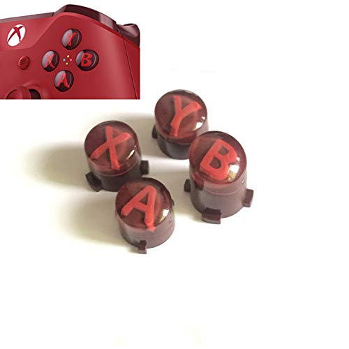 Product Cover A B X Y Buttons Letters Mod Menu Button for Xbox One S Slim Elite Controller (Red)