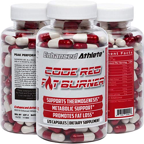 Product Cover Enhanced Athlete Code Red - Weight Loss Support Supplement with Yohimbine, Green Tea and Green Coffee Extract - No Added Caffeine - 120 Capsules