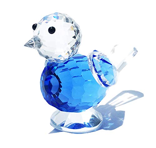 Product Cover Waltz&F Crystal Bluebird of Happiness Collectible Figurines Glass Animal Figurine for Table Home Decoration