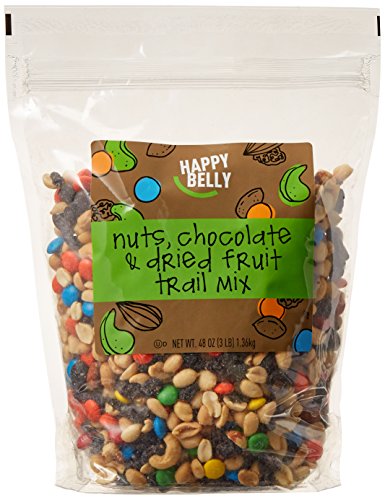 Product Cover Amazon Brand - Happy Belly Nuts, Chocolate & Dried Fruit Trail Mix, 48 oz