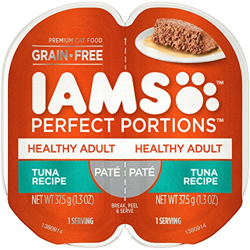 Product Cover IAMS Perfect Portions Healthy Adult Grain Free Wet Cat Food, Pate (24 Twin Packs), Tuna