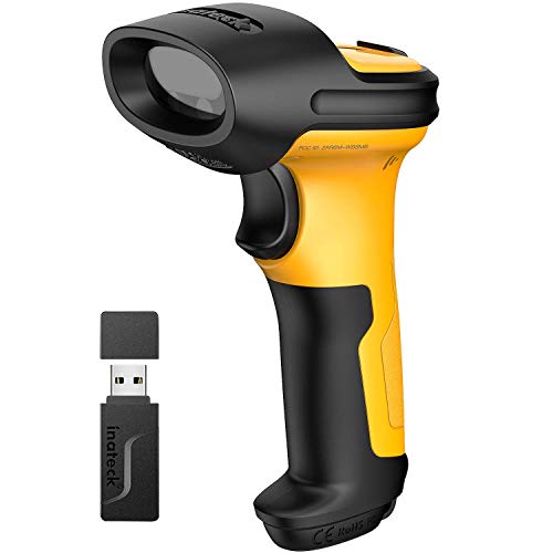 Product Cover Barcode Scanner, Inateck Wireless Scanner, 2.4 GHz Adapter, 2600mAh Battery, 60M Range, Automatic Scanning, P6