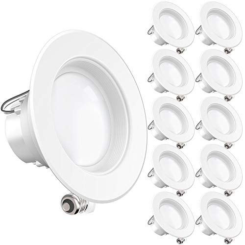 Product Cover Sunco Lighting 10 Pack 4 Inch LED Recessed Downlight, Baffle Trim, Dimmable, 11W=40W, 4000K Cool White, 660 LM, Damp Rated, Simple Retrofit Installation - UL + Energy Star