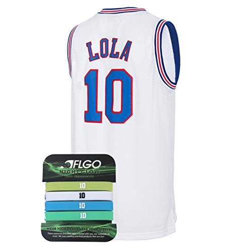 Product Cover AFLGO Lola 10 Space Jersey Basketball Jerseys Include Set Glow in The Dark Wristbands Halloween Costumes