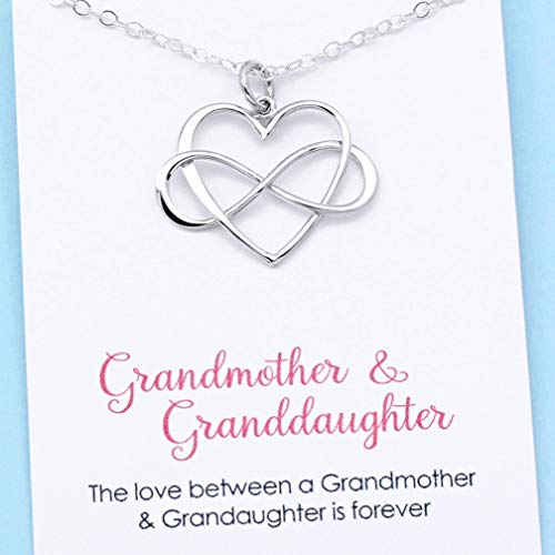Product Cover Grandmother & Granddaughter • Infinity Heart Pendant • Unique Gift for Grandma • Infinite Love • Sterling Silver • Personalized Keepsake Jewelry
