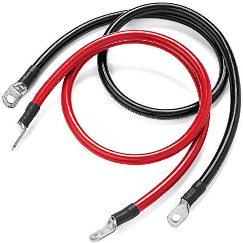 Product Cover Spartan Power 4 AWG Battery Cable Four Gauge Wire Set Made in America Positive & Negative Cables Great for inverters, Marine, Solar, RV (1 Foot / 12 inch)