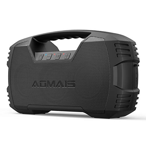 Product Cover AOMAIS GO Bluetooth Speakers,Waterproof Portable Indoor/Outdoor 30W Wireless Stereo Pairing Booming Bass Speaker,30-Hour Playtime with 8800mAh Power Bank,Durable for Home Party,Camping(Black)