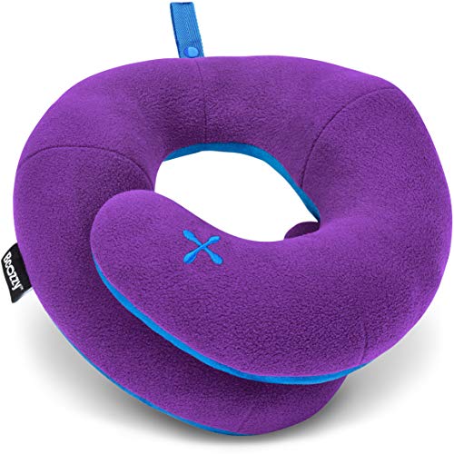Product Cover BCOZZY Chin Supporting Travel Pillow- Keeps The Head from Falling Forward - Comfortably Supports The Head, Neck and Chin in Any Sitting Position. Adult Size, Purple