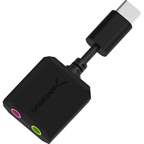 Product Cover Sabrent USB Type-C External Stereo Sound Adapter for Windows and Mac. Plug and Play No Drivers Needed. (AU-MMSC)