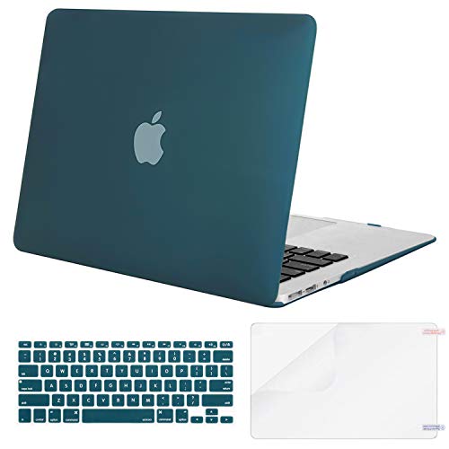 Product Cover MOSISO Plastic Hard Shell Case & Keyboard Cover & Screen Protector Only Compatible with MacBook Air 13 inch (Models: A1369 & A1466, Older Version 2010-2017 Release), Deep Teal