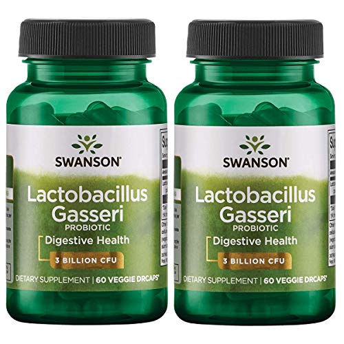 Product Cover Swanson Lactobacillus Gasseri 3 Billion CFU Digestive Health Fat Metabolism Satiety Probiotic Supplement 60 Veggie Capsules (Acid-Resistant Designed-Release) (2 Pack)