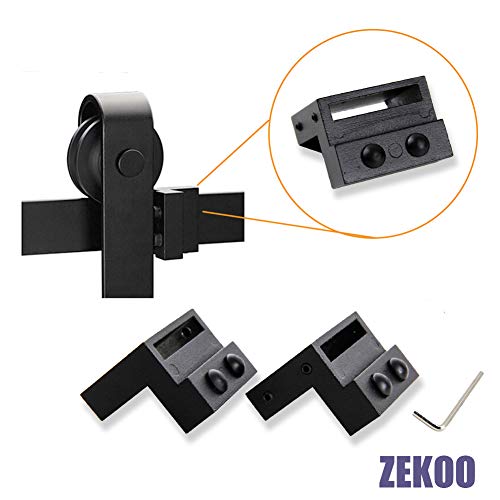Product Cover ZEKOO Black Steel Stopper Limit Device for Sliding Barn Door Hardware Track Roller Stop Kit Accessories