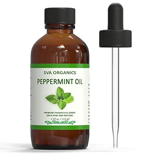 Product Cover Sva Organics 100% Natural Peppermint Essential Oil âÂ'¬Â€Œtherapeutic Grade Aromatic Oil, 4 Fl Oz With Dropper | Natural Aromatherapy Oils
