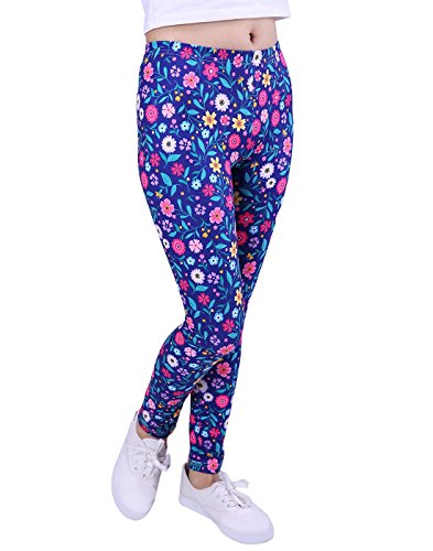 Product Cover HDE Girl's Ultra Soft Leggings with Print Designs Full Ankle Length Comfy Pants