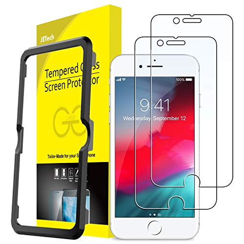 Product Cover JETech Screen Protector for Apple iPhone 8, iPhone 7, iPhone 6s, iPhone 6, 4.7-Inch, Tempered Glass Film with Easy-Installation Tool, 2-Pack