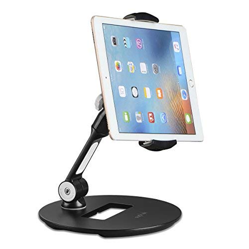 Product Cover Suptek Suptek Aluminum Tablet Desk Stand 360Ã'Â° Flexible Cell Phone Holder Mount for iPad, iPhone, Samsung, Asus and More 4.7-12.9 inch Devices, Good for Bed, Kitchen, Office (YF108D)