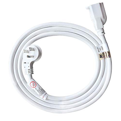 Product Cover FIRMERST 6 Feet 1875W 15A Flat Plug Low Profile Extension Cord 14 AWG White, UL Listed