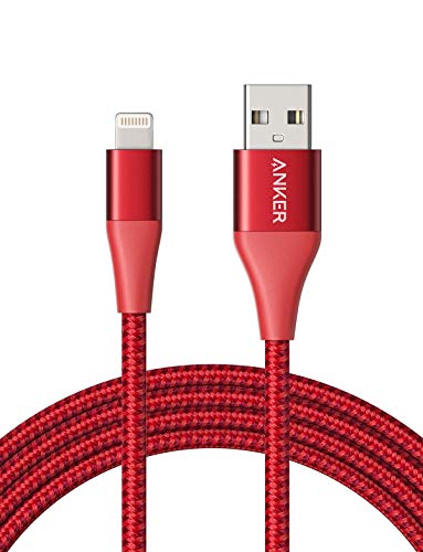 Product Cover Anker Powerline+ II Lightning Cable (6ft), MFi Certified for Flawless Compatibility with iPhone X/8/8 Plus/7/7 Plus/6/6 Plus/5/5S and More(Red)