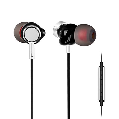 Product Cover Earbuds with Microphone Phone Earbuds Dual Drivers Earbuds Noise Cancelling TIMMKOO 1BA+1DD in-Ear Headphones with Volume Control for iPhone Android Phone iPad Tablet Laptop Black