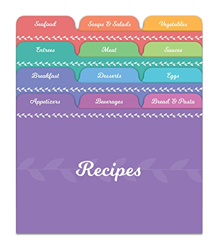 Product Cover Jot & Mark Recipe Card Dividers | 24 Tabs per Set, Works With 4x6 Inch Cards, Helps Organize Recipe Box (Rainbow)