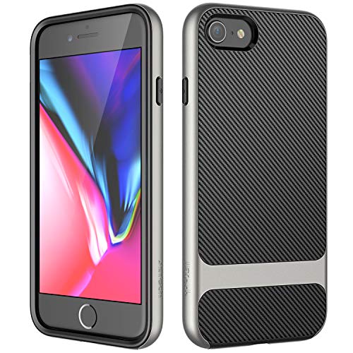Product Cover JETech Case for iPhone 8 and iPhone 7, 2-Layer Slim Protective Cover, Carbon Fiber, Black