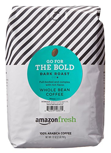 Product Cover AmazonFresh Dark Roast Whole Bean Coffee, 32 Ounce (Pack of 1)