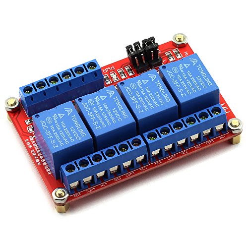Product Cover DZS Elec 12V 4 Channel High/Low Level Trigger with Optical Isolation Relay Module Fault Tolerant Design Load AC 0-250V/10A DC 0-30V/10A Circuit Switch Board