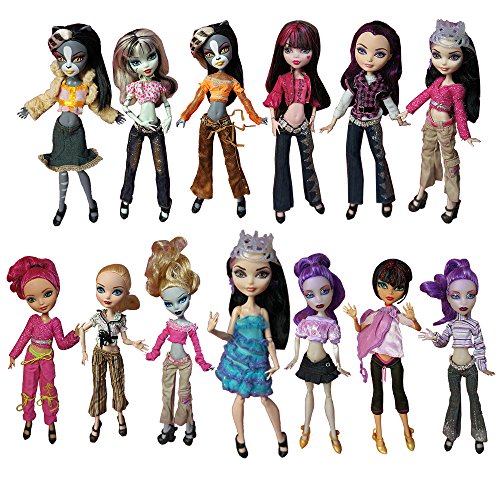 Product Cover BARWA 10 Sets Doll Clothing Packs Causal Clothes Dress Outfits for Monster High Dolls