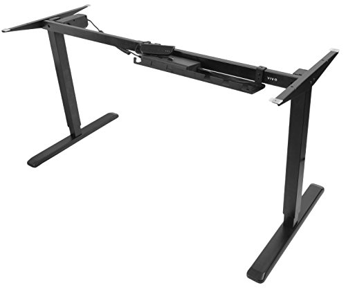 Product Cover VIVO Black Electric Stand Up Desk Frame Workstation, Single Motor Ergonomic Standing Height Adjustable Base (DESK-V102E)