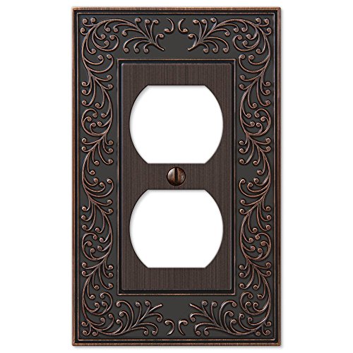 Product Cover French Garden Single Duplex Outlet Wall Switch Plate Outlet Cover, Oil Rubbed Bronze