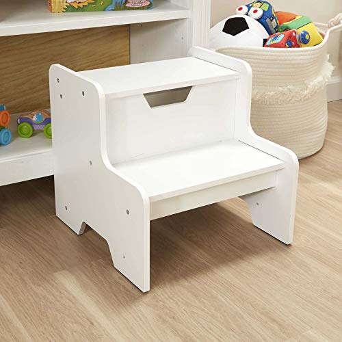 Product Cover Melissa & Doug Wooden Step Stool (White, Natural, Espresso Brown, Great Gift for Girls and Boys - Best for 3, 4, 5 Year Olds and Up)