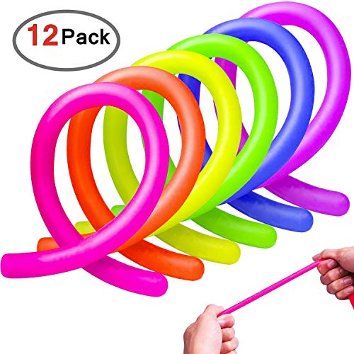 Product Cover Homder 12 Pack Colorful Sensory Fidget Stretch Toys Helps Reduce Fidgeting Due to Stress and Anxiety for ADD, ADHD, Autism(6 Colors)