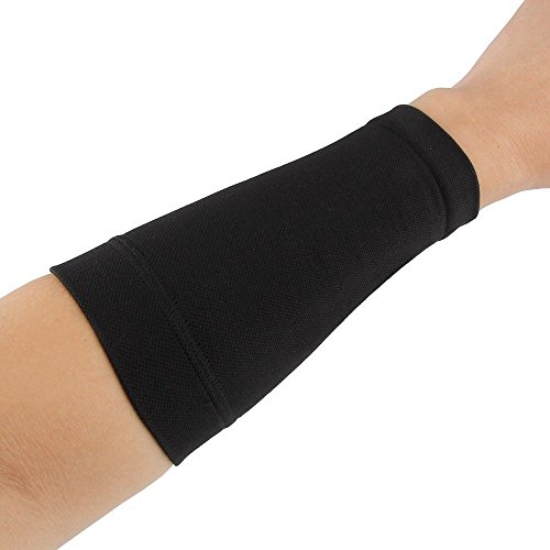 Product Cover Black/Skin Forearm Tattoo Cover Up Band Compression Sleeve Fat Burning UV Protection(1PCS) (M, black)