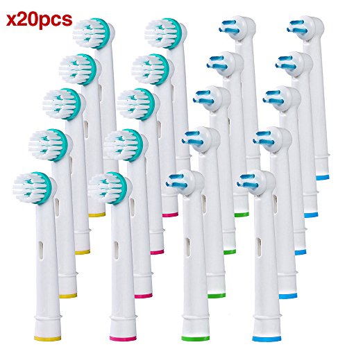 Product Cover Oral B Replacement Brush Heads- Oral B Braun Ortho & Power Tip Generic Replacement Toothbrush Head- 20 Pack of OralB Electric Toothbrush Heads for Braces