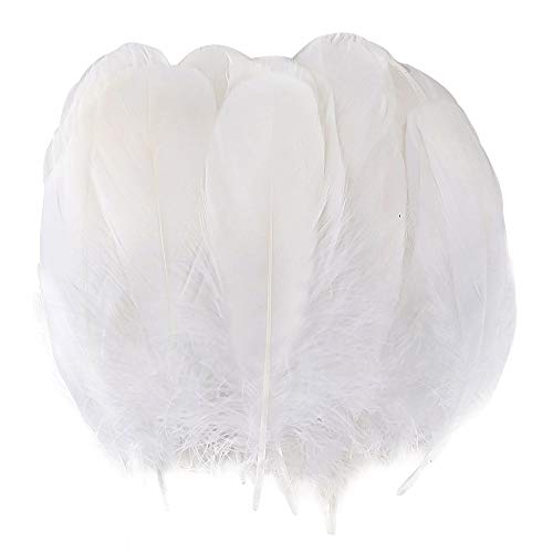 Product Cover Coceca 150pcs 5-7 Inches Natural Large White Goose Feathers for Arts and Crafts or Clothing