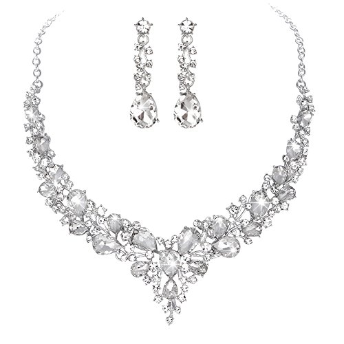 Product Cover Youfir Bridal Austrian Crystal Necklace and Earrings Jewelry Set Gifts fit with Wedding Dress