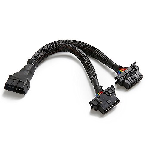 Product Cover bbfly bbfly-B6 OBD II OBD2 16 Pin Splitter Extension 1x Male and 2X Female Extension Cable Adapter 1FT/30CM