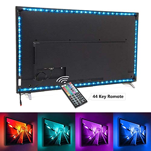 Product Cover Nexlux LED TV Lights USB Kit RGB Multicolour Back Lightings Strip with 44-key IR Remote Controller for 46 x 70 Inch HDTV PC Monitor Home Theater