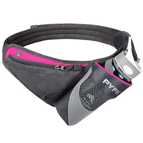 Product Cover PYFK Running Belt Hydration Waist Pack with Water Bottle Holder for Men Women Waist Pouch Fanny Bag Reflective Fits iPhone 6/7 Plus (Rose)