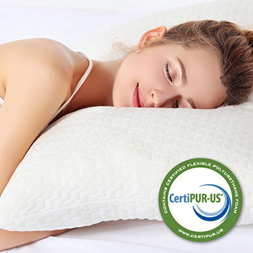 Product Cover Sable Pillow for Sleeping, Hotel Collection Bed Pillows for Neck Pain Back Support, Adjustable Shredded Memory Foam and Machine Washable Bamboo Cover for Sider Sleeper - Queen, FDA Registered