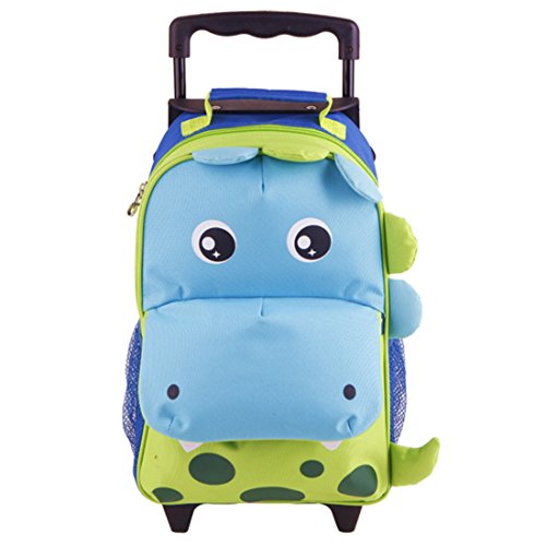 Product Cover Yodo Zoo 3-Way Toddler Backpack with Wheels or Little Kids Rolling Luggage, with Front Pouch and Side Bottle Holders, for toddler boys and girls, Dinosaur